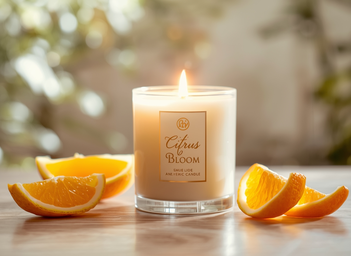 Citrus Bloom aromatic candle with fresh citrus notes